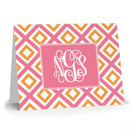 Geo Pink Folded Note Cards